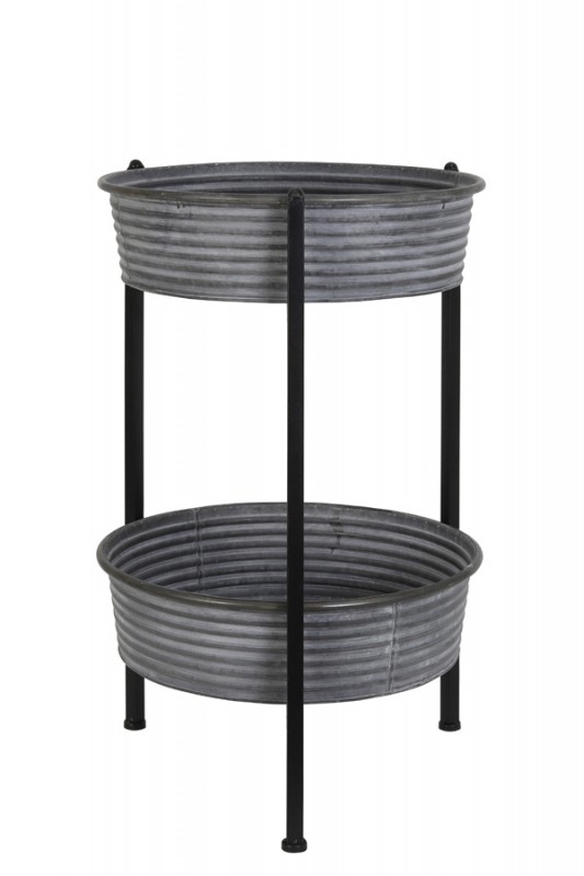 SIDETABLE DOUBLE TRAY ZINC - CAFE, SIDE TABLES